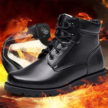 শীতকালীন সৈনিক কৌশলগত বহিরঙ্গন উল সম্পূর্ণ চামড়া স্নো বুট